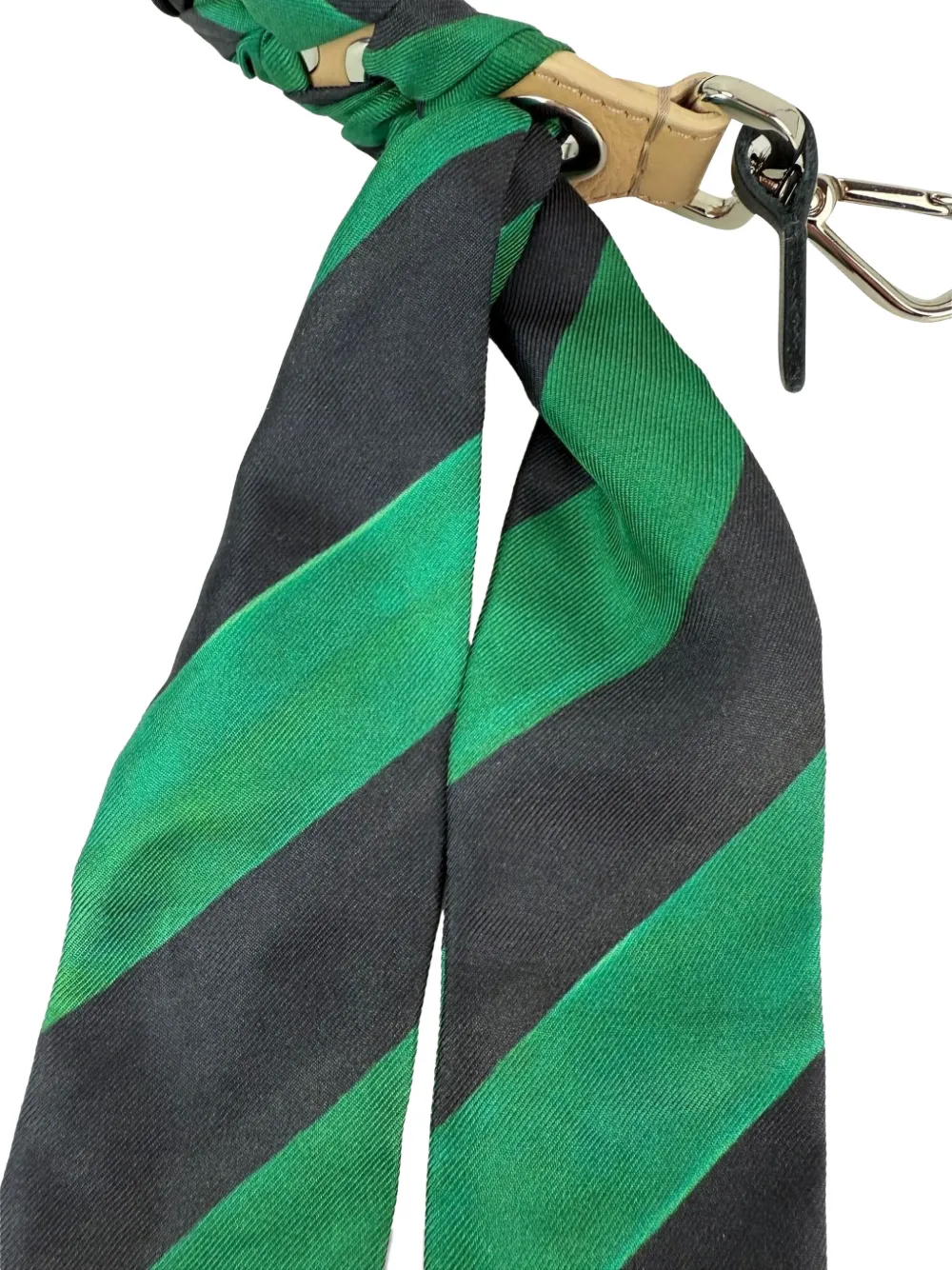 Fendi Pre-owned Silk Stripe Bag Strap in Green, view 4