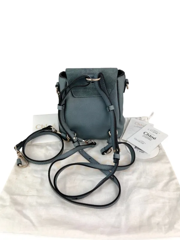 chloe mini faye backpack grey Chloé Small Faye Suede & Leather Backpack