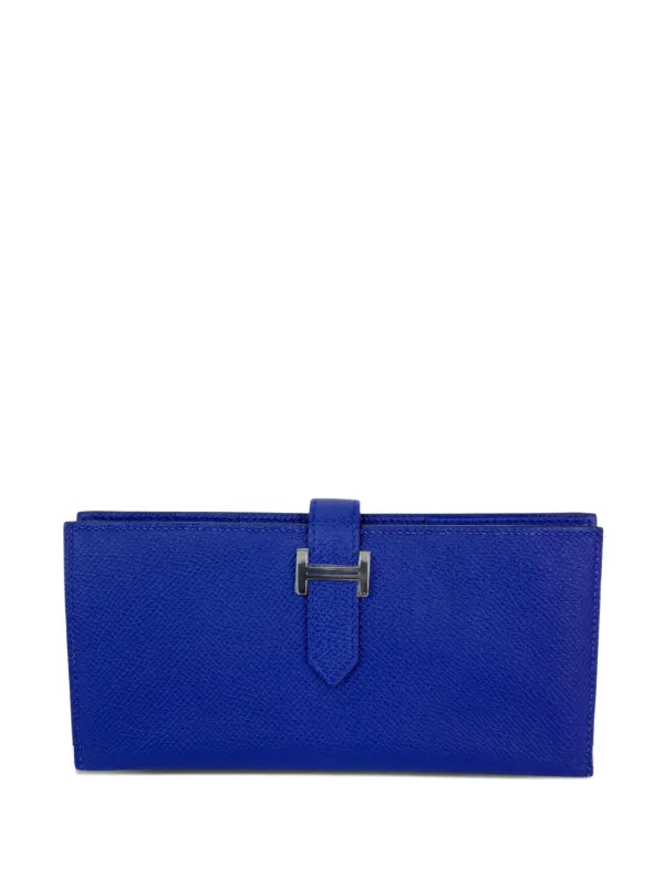 Hermès Pre-owned Epson Bearn Gusset Metal Wallet in Blue