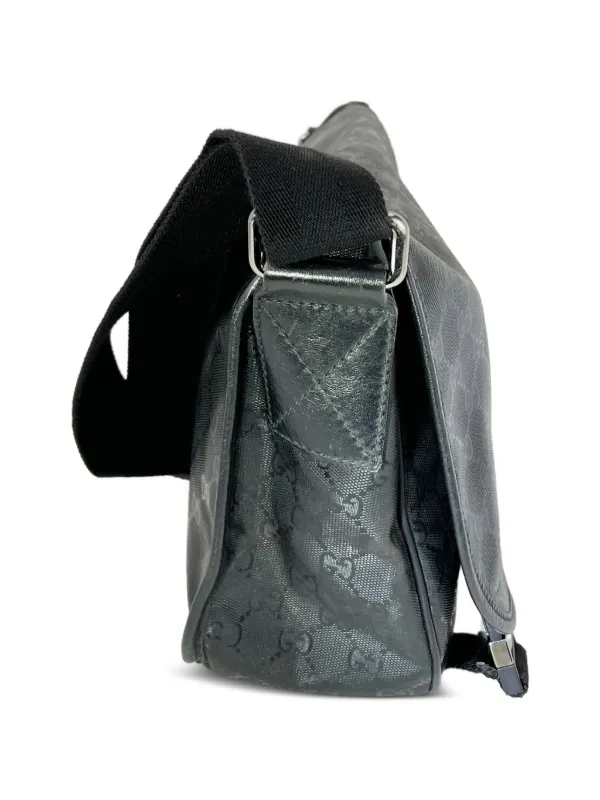 Gucci GGパターンブラック メッセンジャーバッグ Gucci Pre-Owned GGパターン メッセンジャーバッグ | ブラック