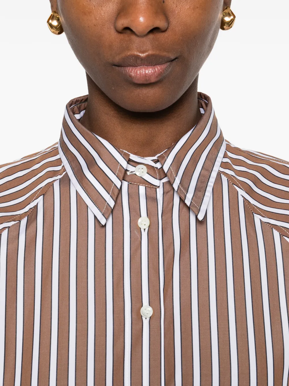 Brunello Cucinelli Gestreept blouse Bruin