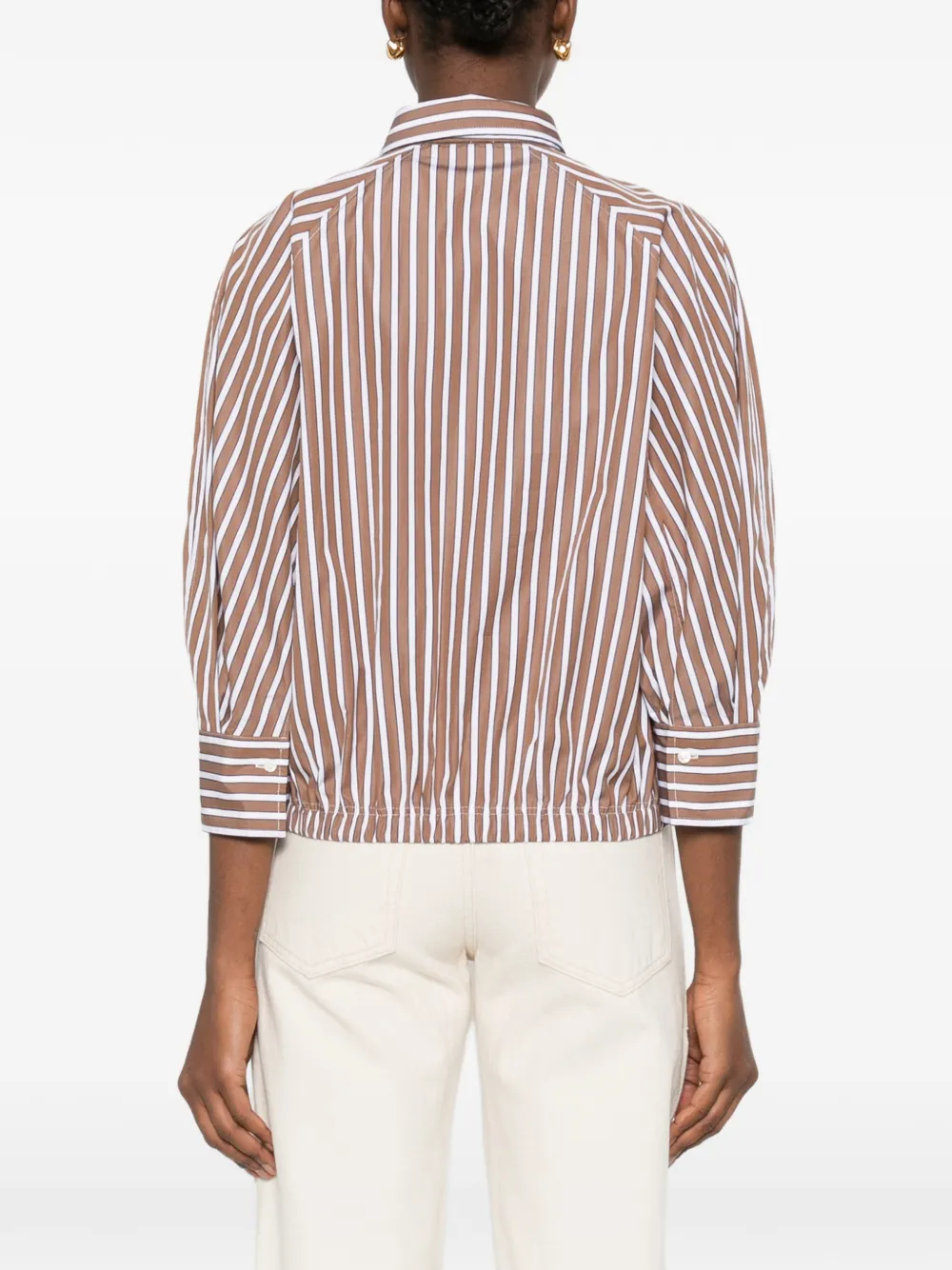 Brunello Cucinelli Gestreept blouse Bruin