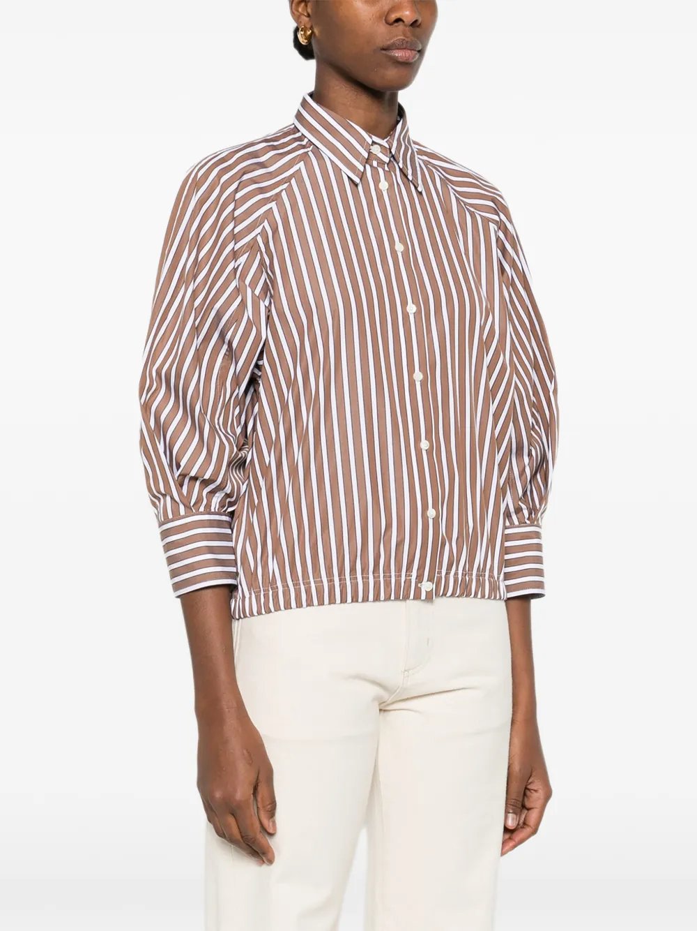 Brunello Cucinelli Gestreept blouse Bruin
