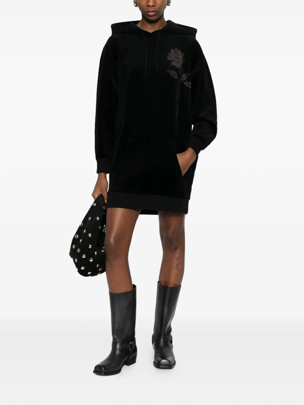 Golden Goose Rose mini-jurk met capuchon Zwart
