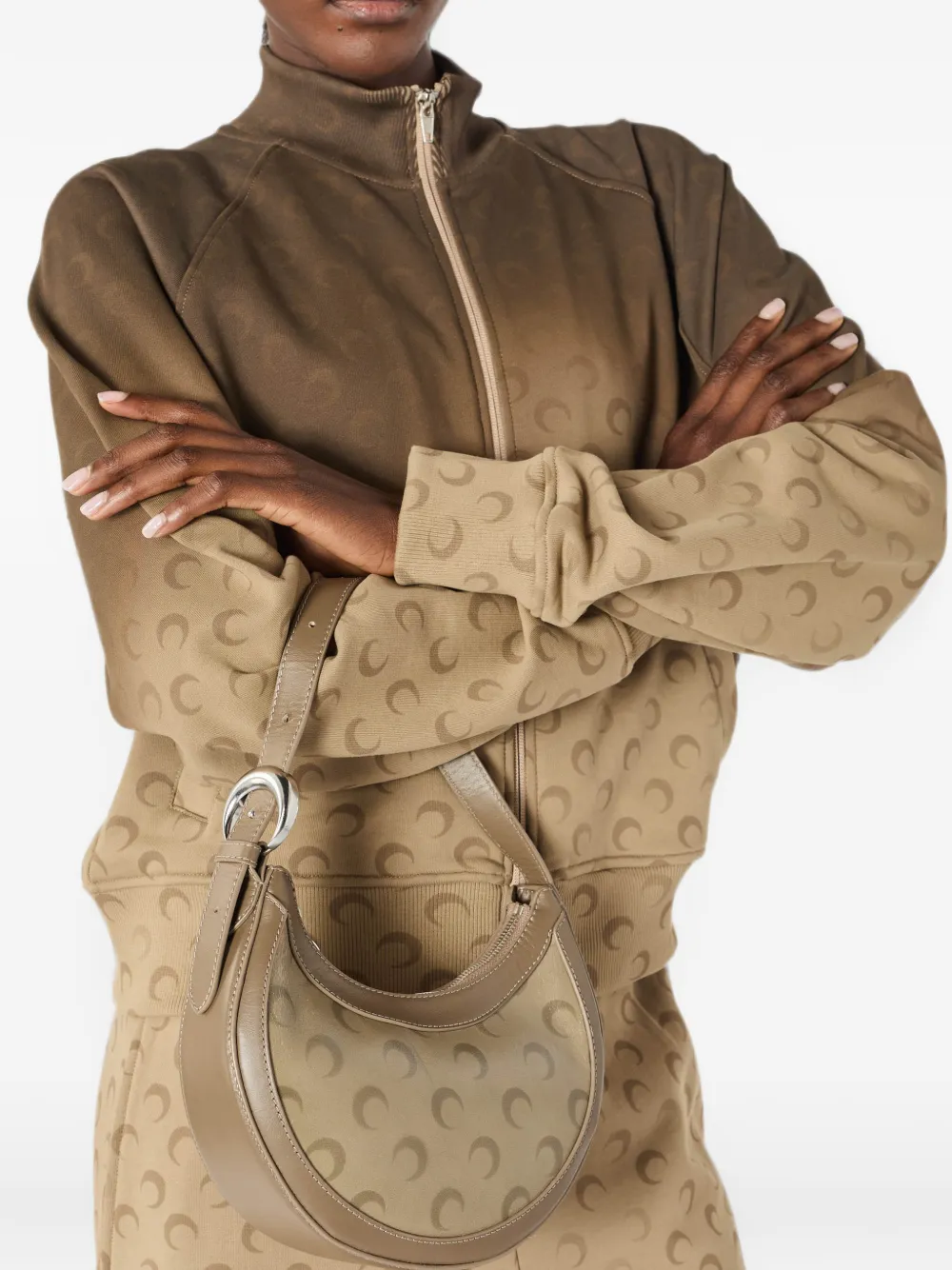 Marine Serre Kleine Moon Eclips tas met vervaagd effect Beige