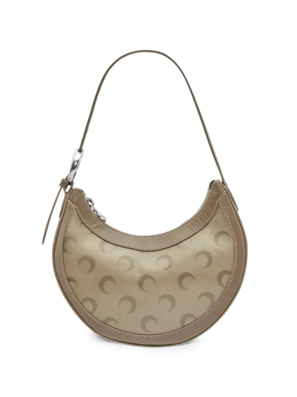 Marine Serre faded-leather moon eclips mini bag - Toni neutri