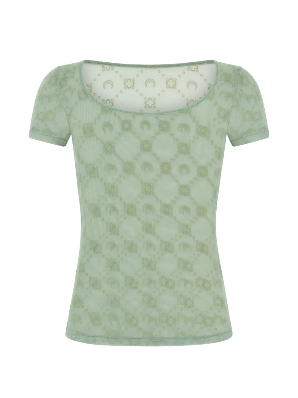 Marine Serre Moonogram round-neck T-shirt - Verde