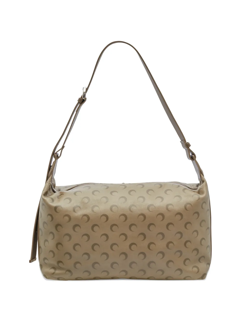 Marine Serre faded moon leather messenger bag - Toni neutri