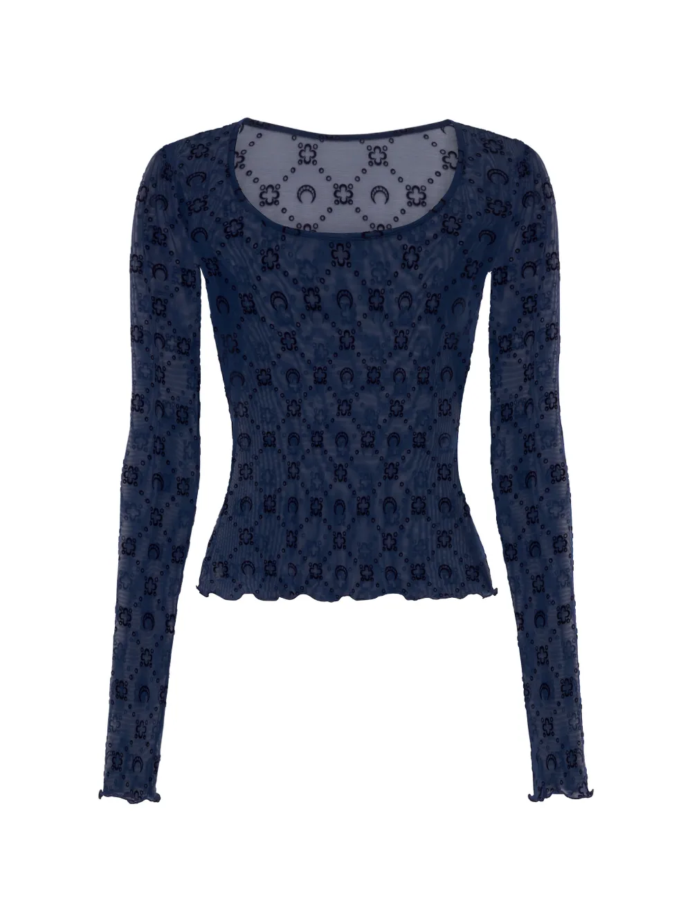 Marine Serre Moonogram mesh T-shirt - Blu