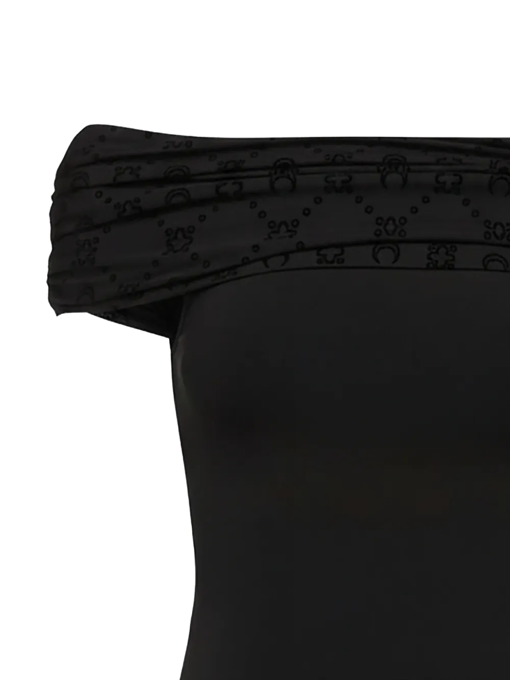 Marine Serre Off-shoulder blouse Zwart