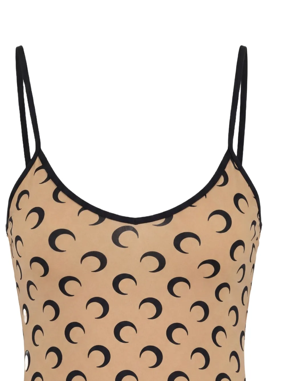Marine Serre Hemd met maanprint Beige