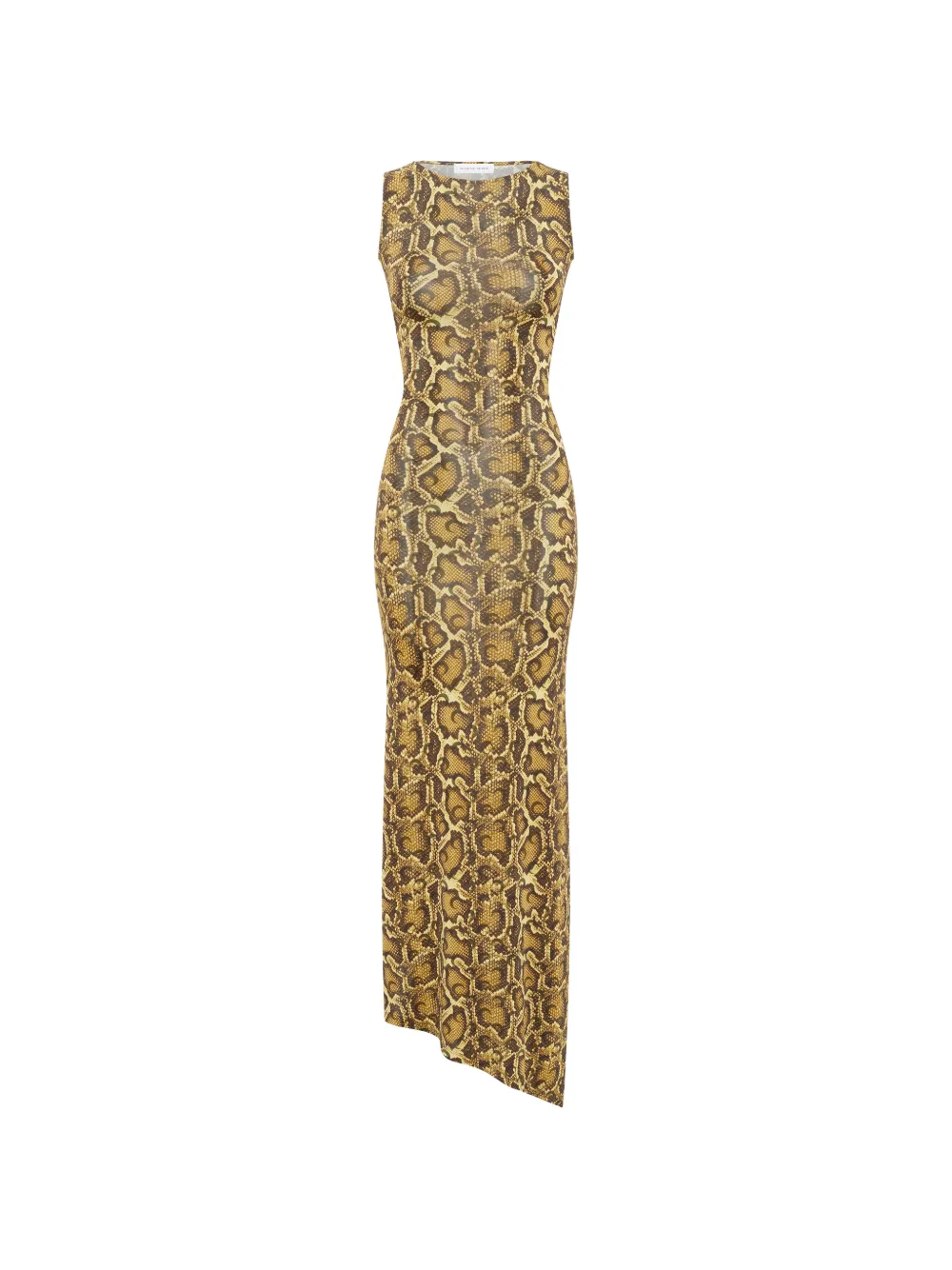 Marine Serre python-print asymmetrical dress - Giallo