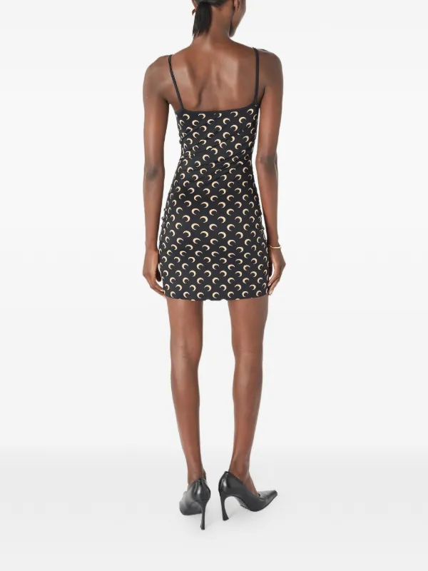 Marine Serre Moon monogram-print Dress | Black | FARFETCH