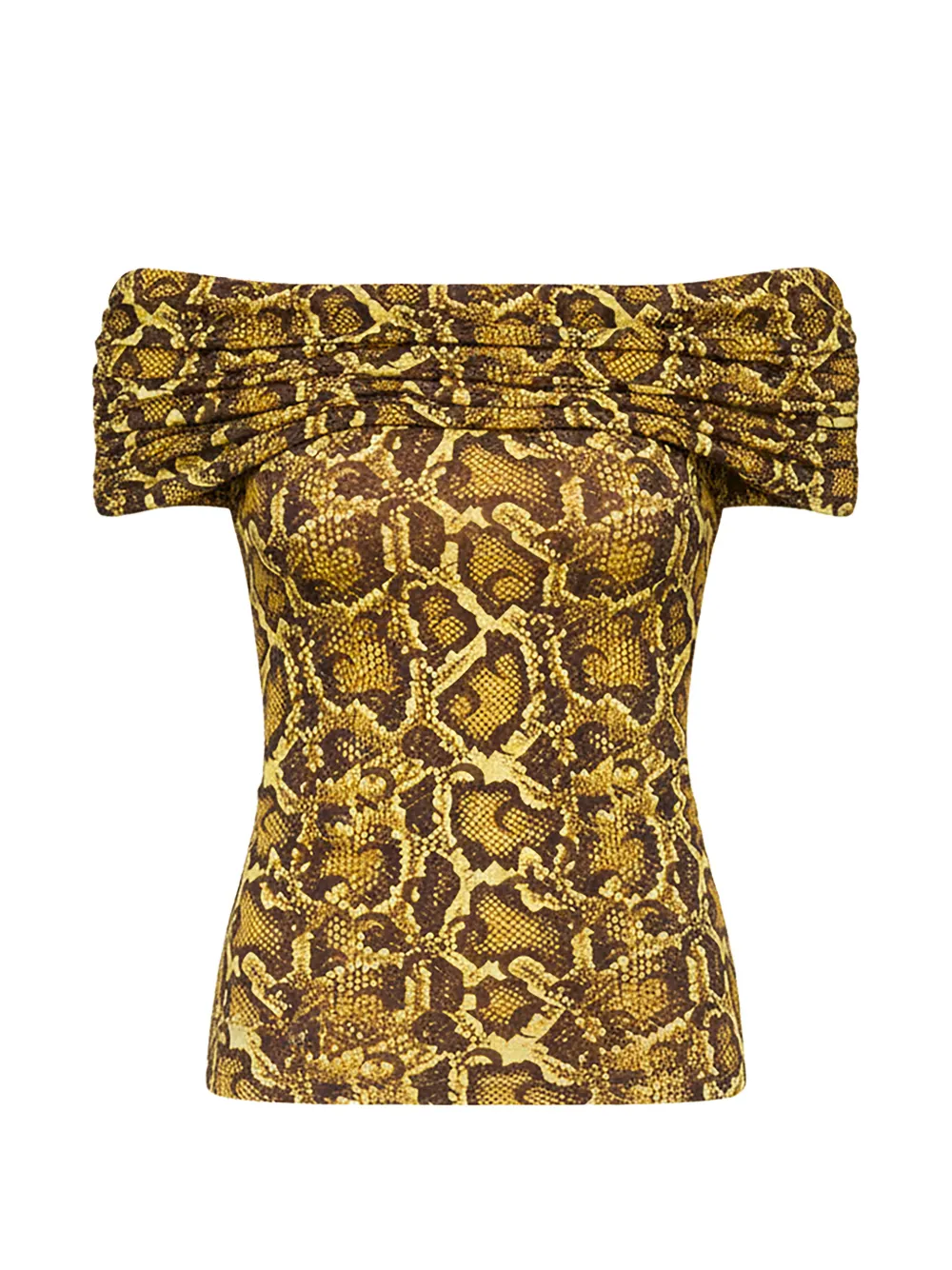 Marine Serre draped python-printed blouse - Giallo