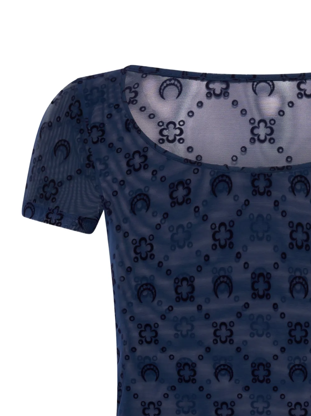 Marine Serre T-shirt met monogram en mesh Blauw