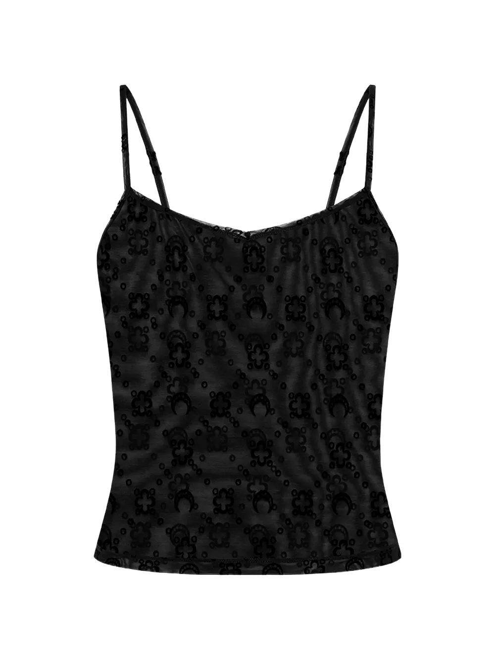 Marine Serre moonogram mesh straps top - Schwarz