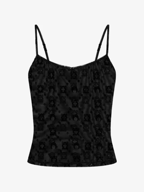 Marine Serre moonogram mesh straps top