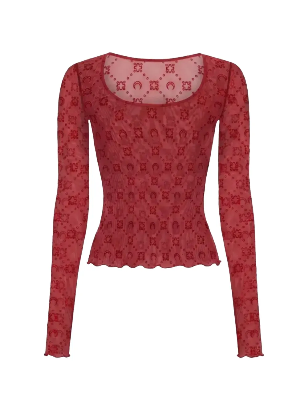 Marine Serre Moonogram mesh T-shirt - Rosso