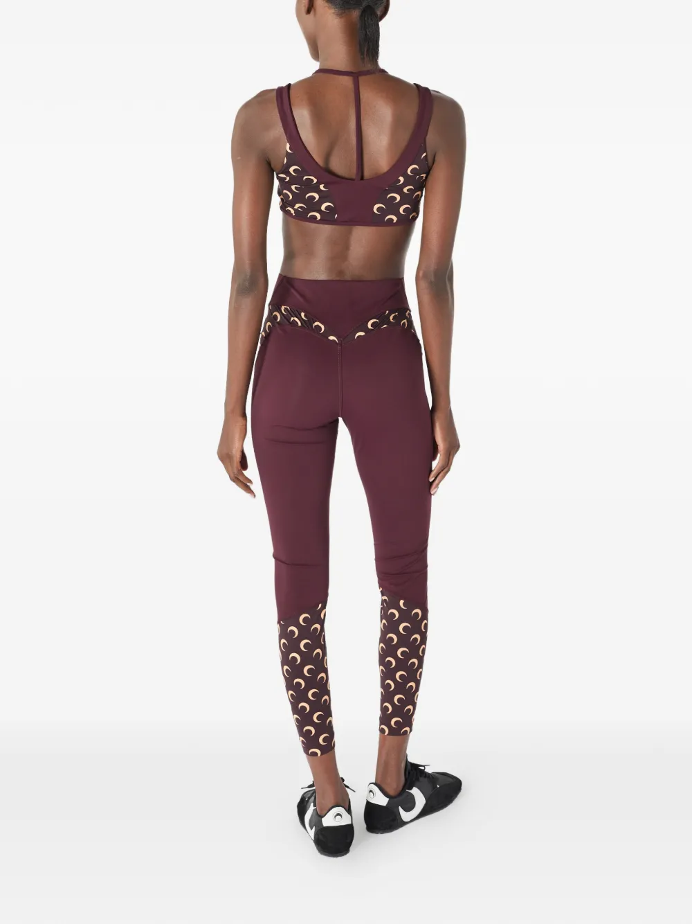 Marine Serre Athleisure sport-bh met maanprint Rood