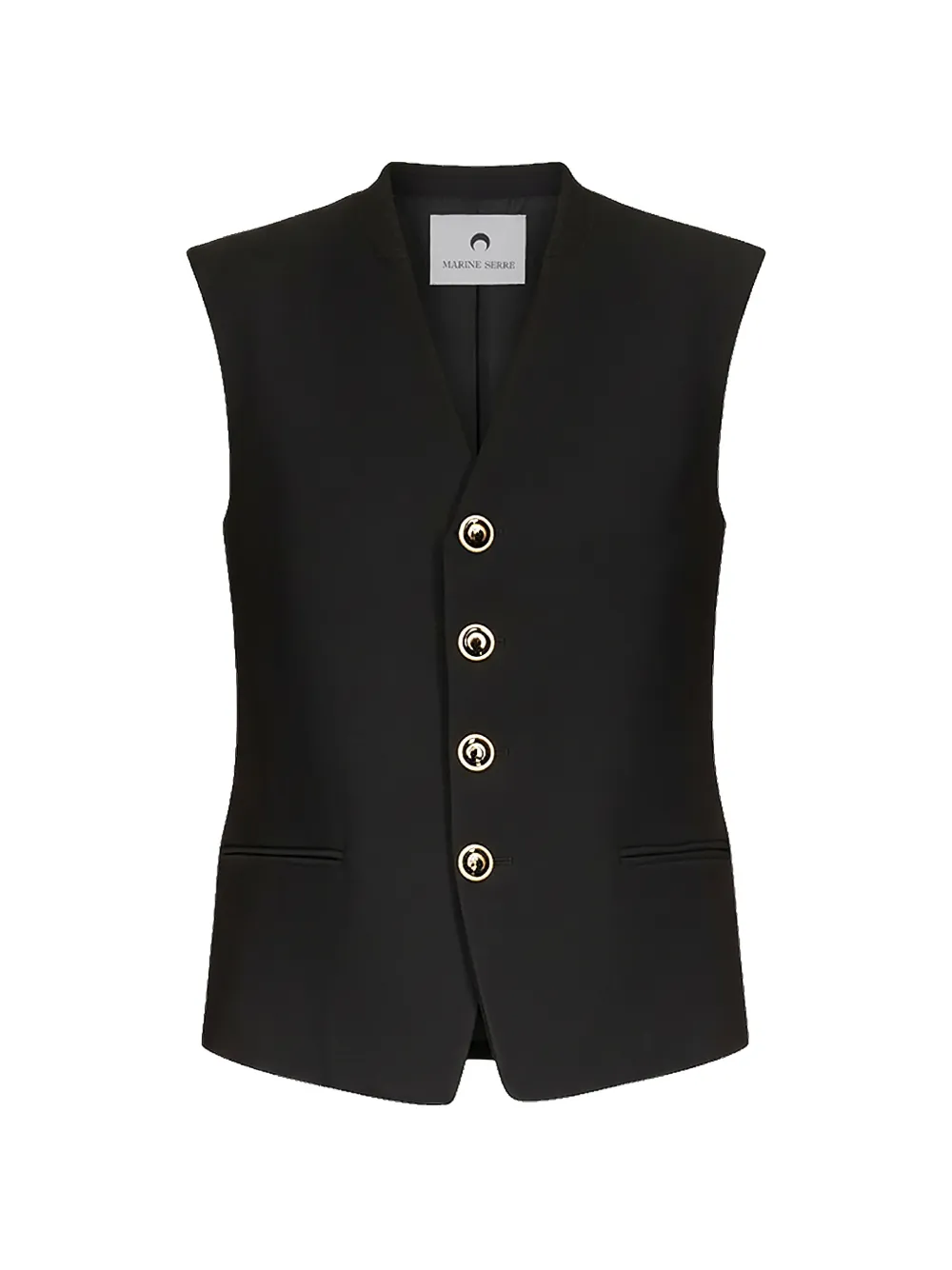 Marine Serre tailored sleeveless jacket - Schwarz