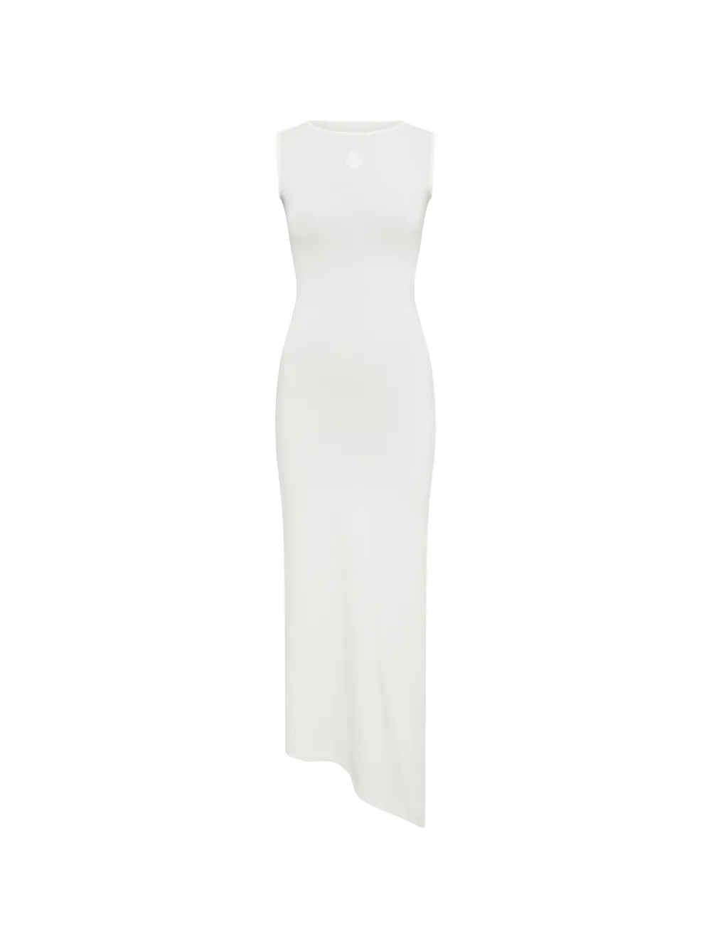 Marine Serre pearl logo asymmetrical midi dress - Bianco
