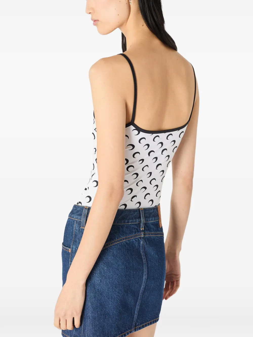 Marine Serre Top met maanprint Wit