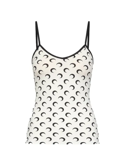 Marine Serre Moon printed jersey straps top