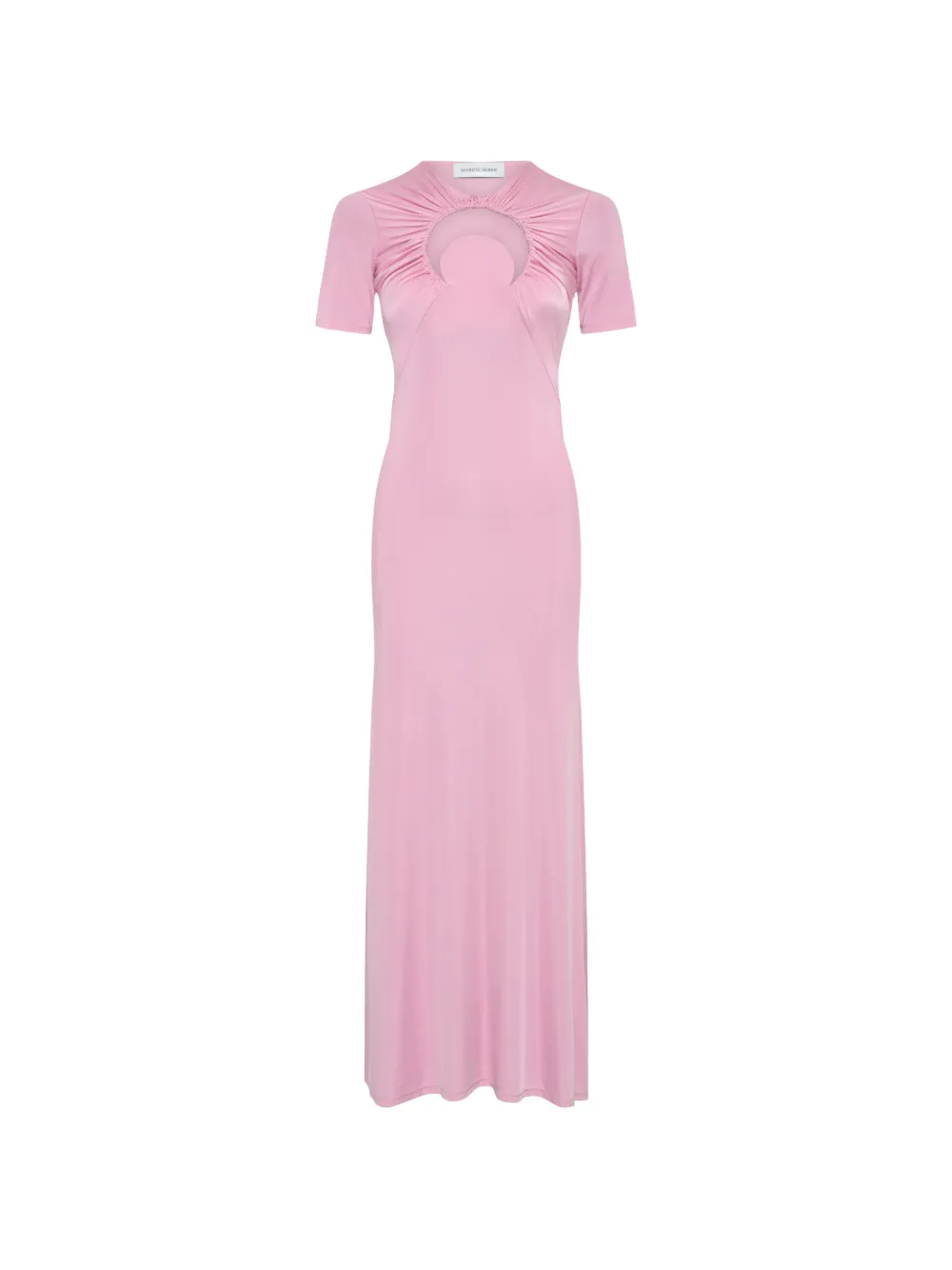 Marine Serre Moon-motif cut-out gathered dress - Rosa