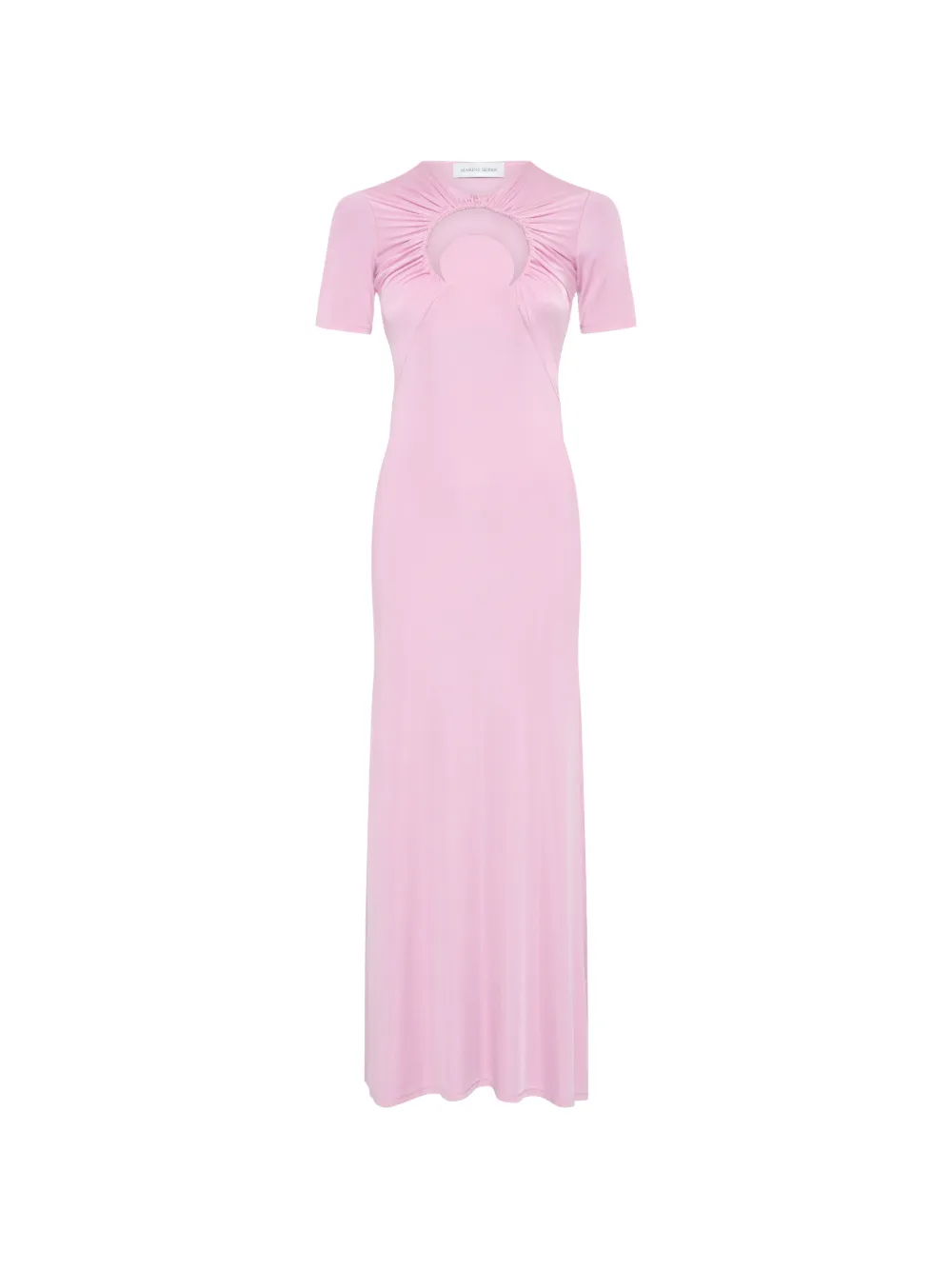 Marine Serre Moon-motif cut-out gathered dress - Rosa
