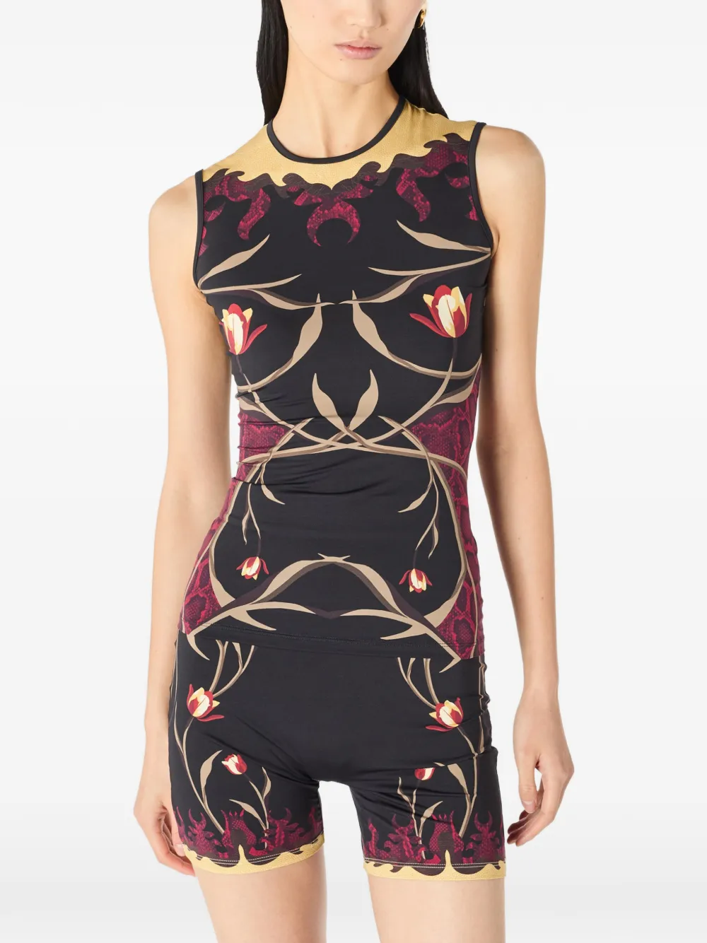 Marine Serre Top met print Zwart