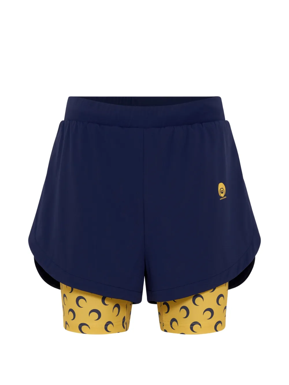 Marine Serre Gelaagde shorts met maanprint Blauw