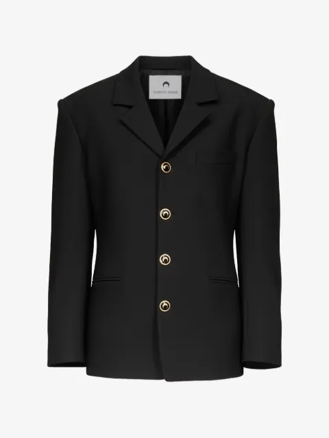 Marine Serre tailored wool serge gold-buttons jacket