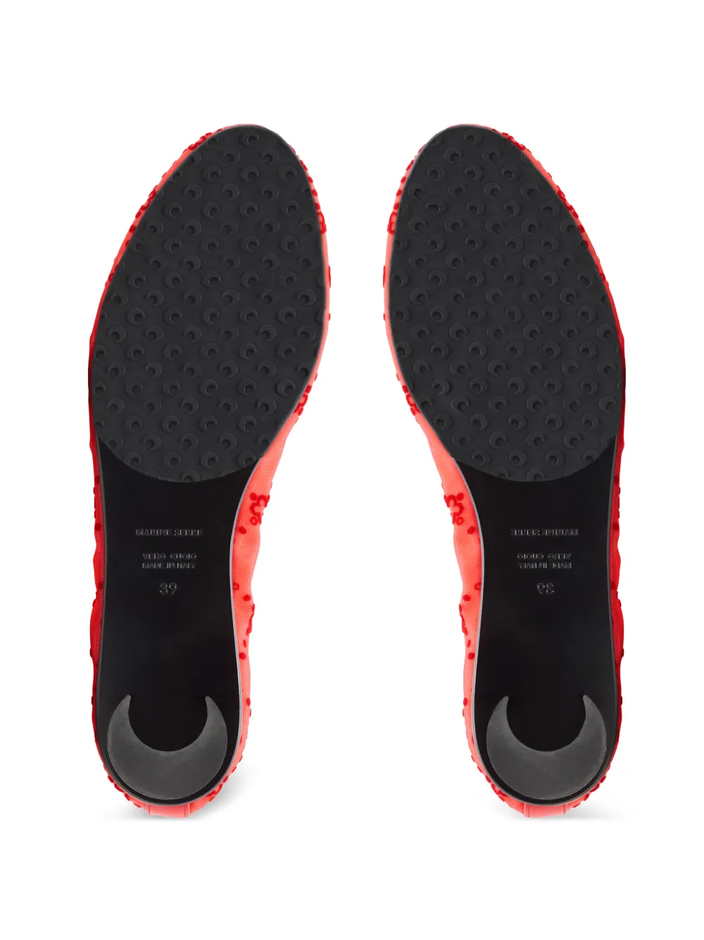 Marine Serre Mesh ballerina's met monogram Rood