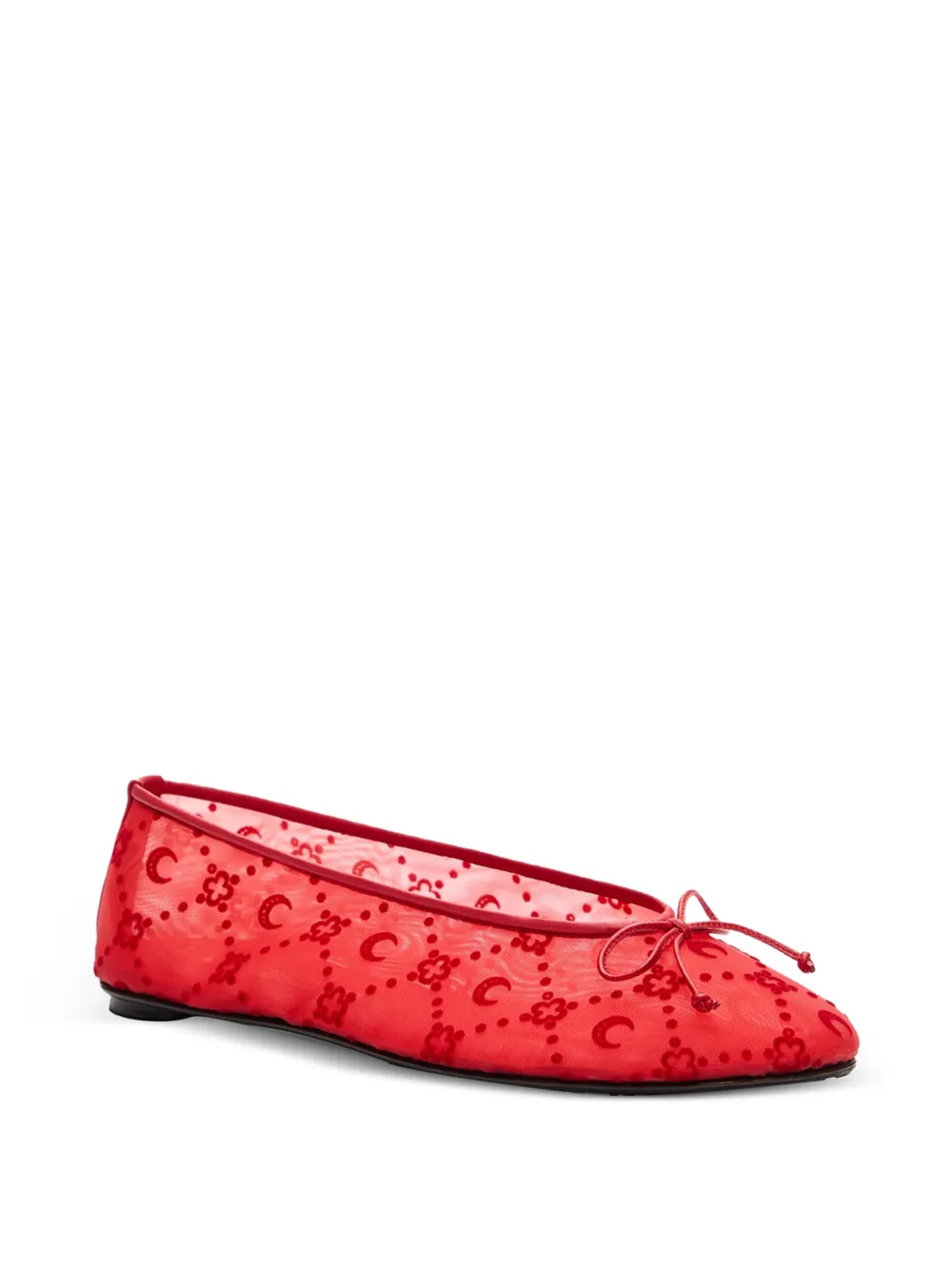 Marine Serre Mesh ballerina's met monogram Rood