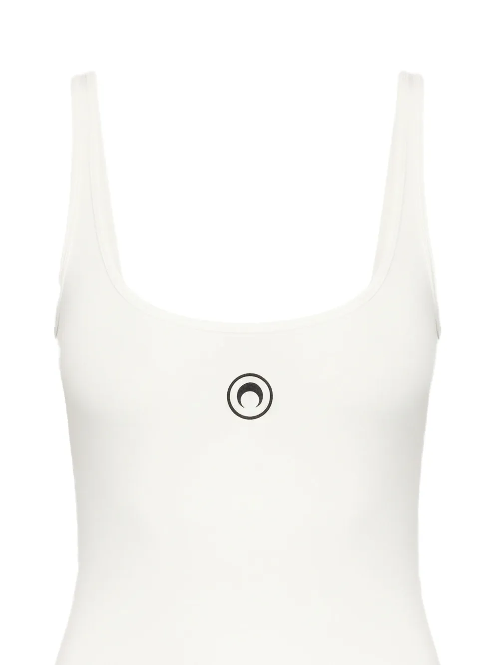 Marine Serre Geribbelde jersey playsuit met logo Wit