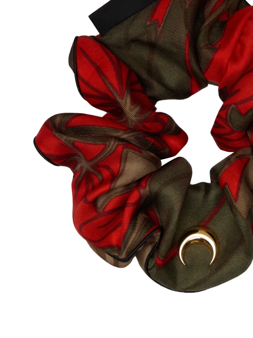Marine Serre Crescent Moon zijden scrunchie Bruin