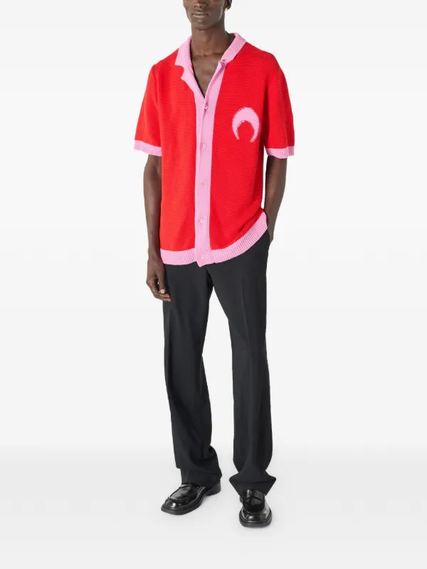 Marine Serre Crochet Moon Cardigan | Red | FARFETCH