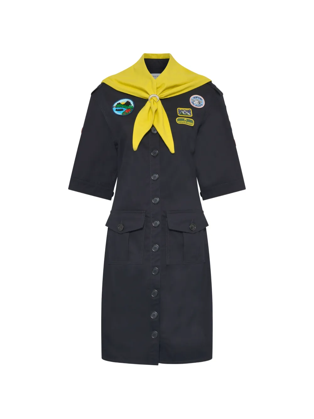 Marine Serre scout workwear mini dress - Nero