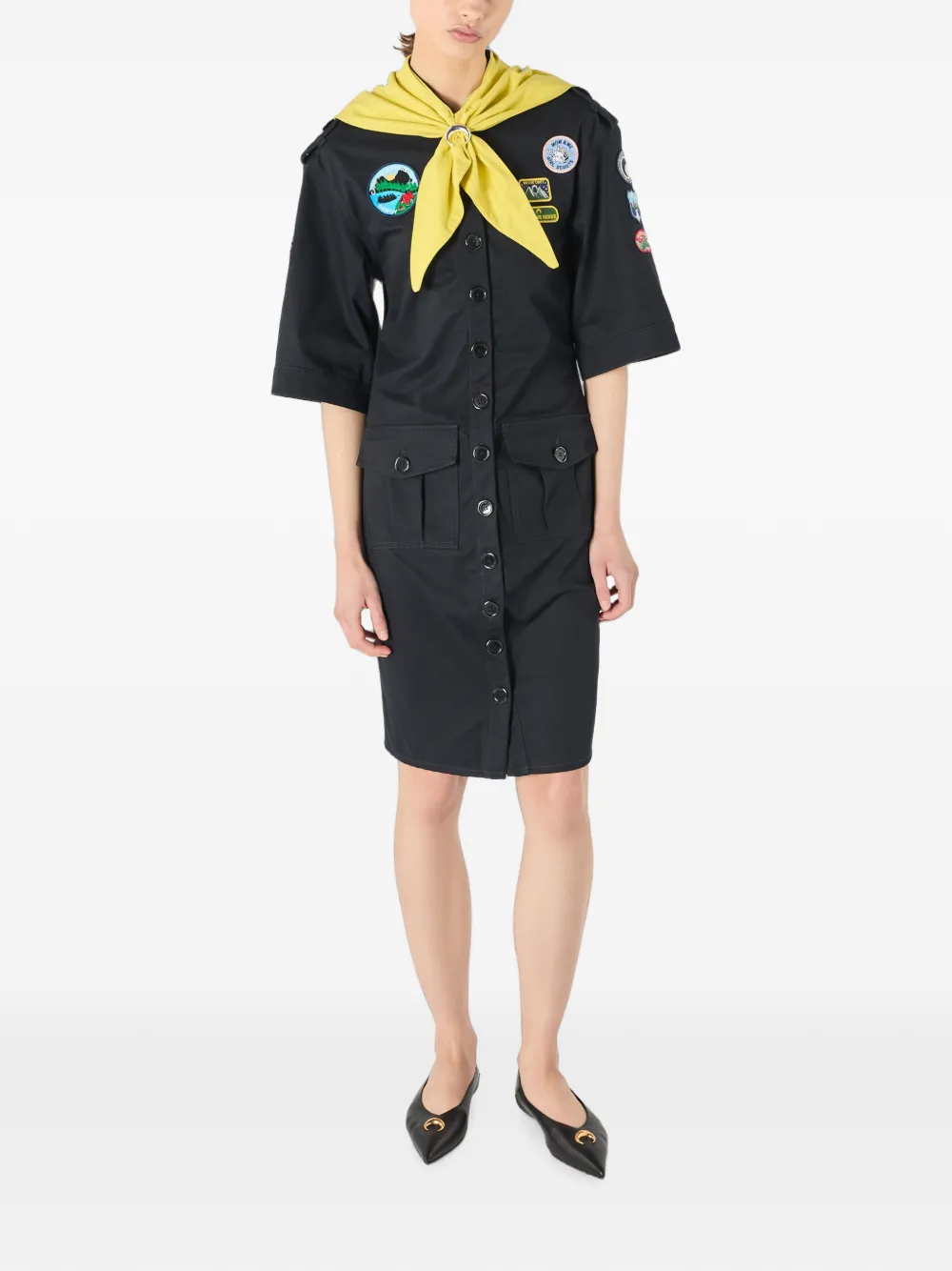Marine Serre Scout workwear mini-jurk Zwart