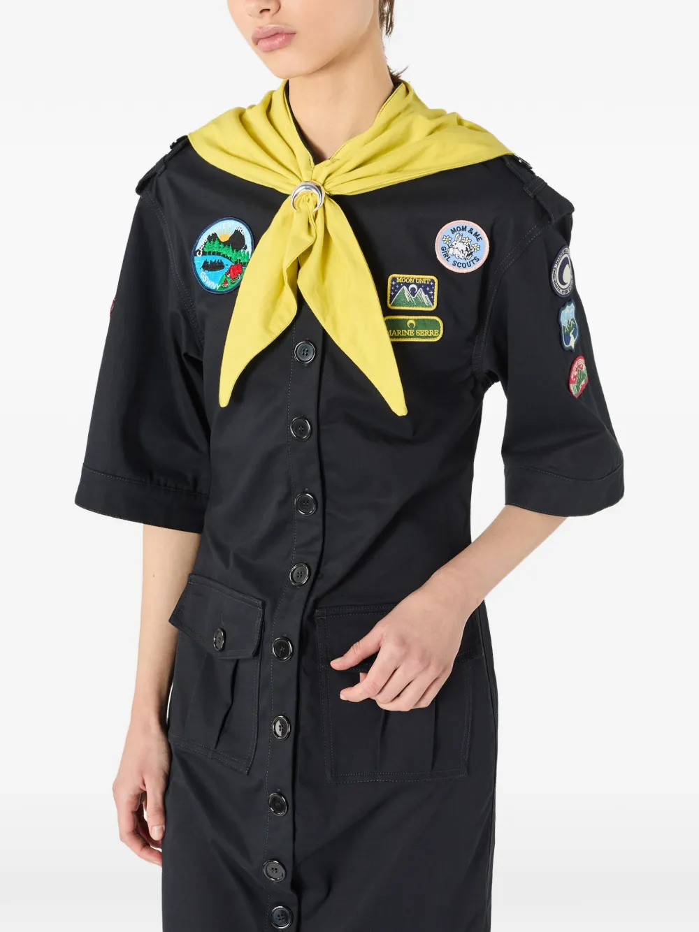 Marine Serre Scout workwear mini-jurk Zwart