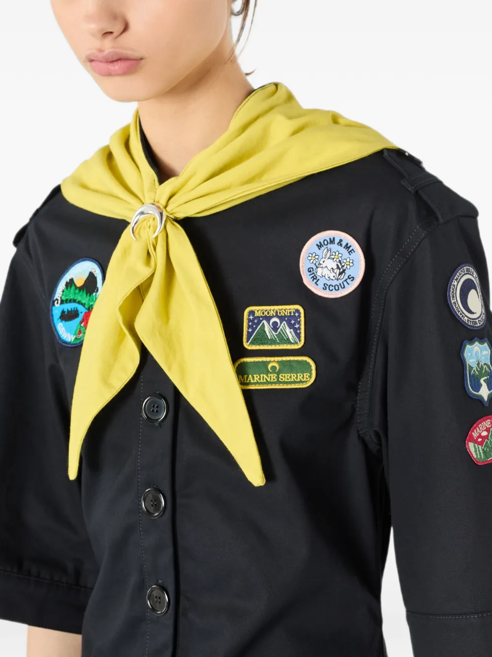 Marine Serre Scout workwear mini-jurk Zwart
