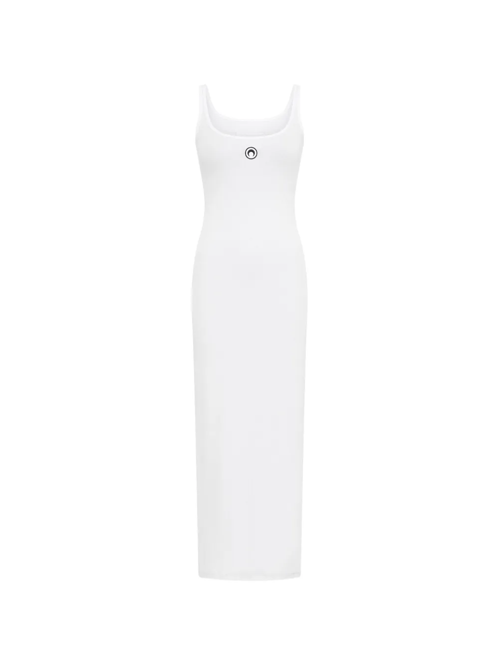 Marine Serre moon logo ribbed jersey dress - Bianco