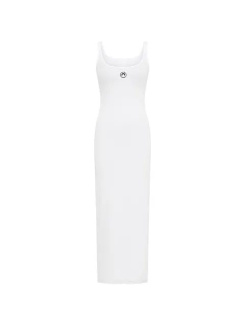 Marine Serre moon logo ribbed jersey dress