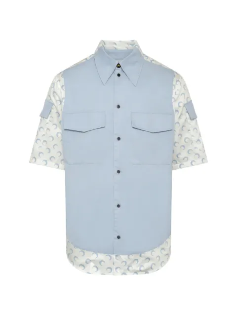 Marine Serre contrasted moon short sleeve shirt