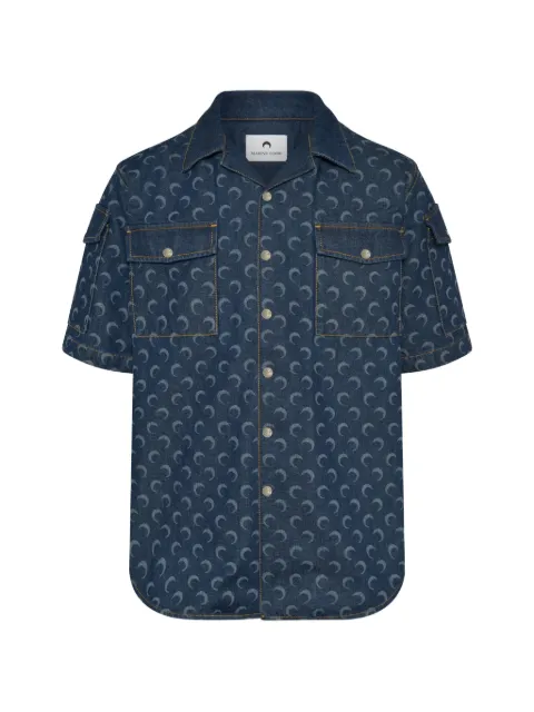 Marine Serre moon-pattern denim shirt