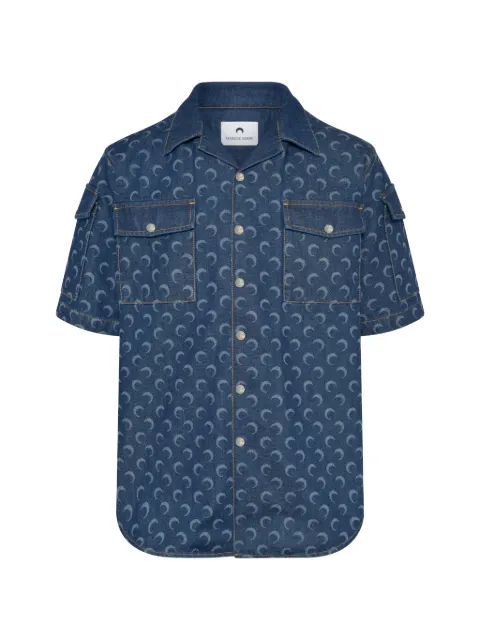 Marine Serre camisa de mezclilla con motivo Moon