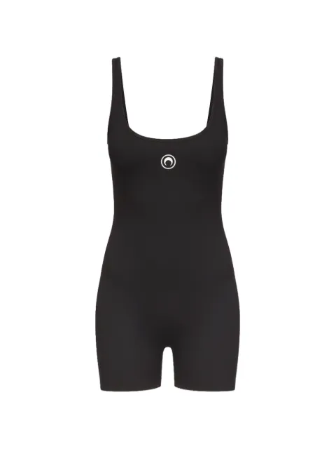 Marine Serre moon logo ribbed short catsuit