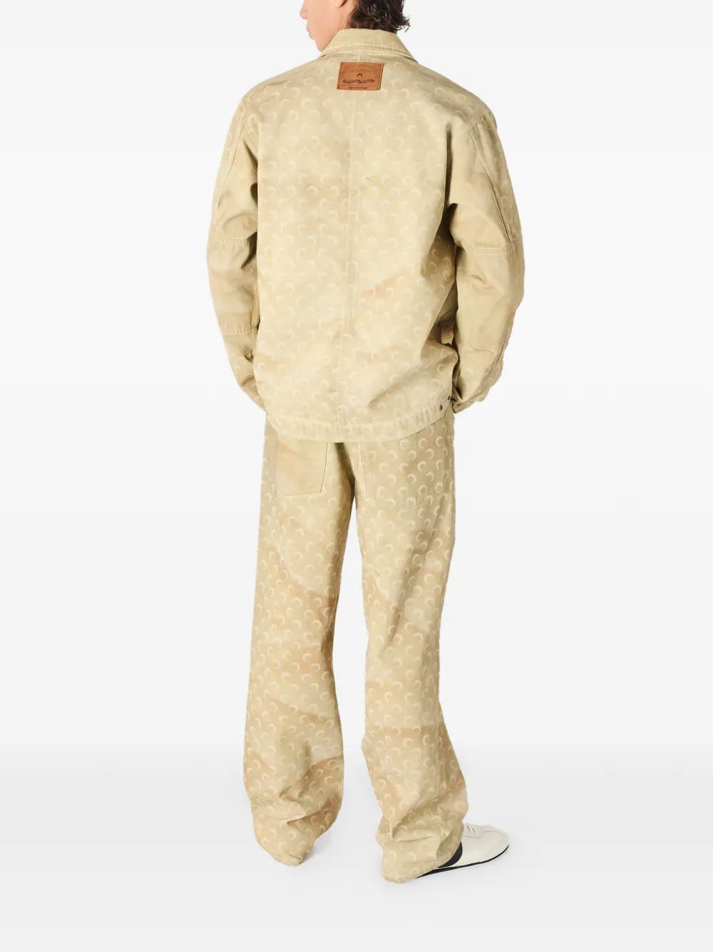 Marine Serre Jeans met maanprint en vervaagd effect Beige