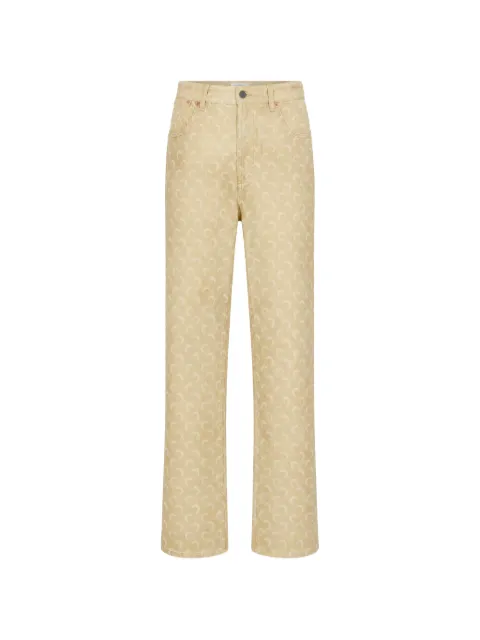 Marine Serre Moon-print faded jeans
