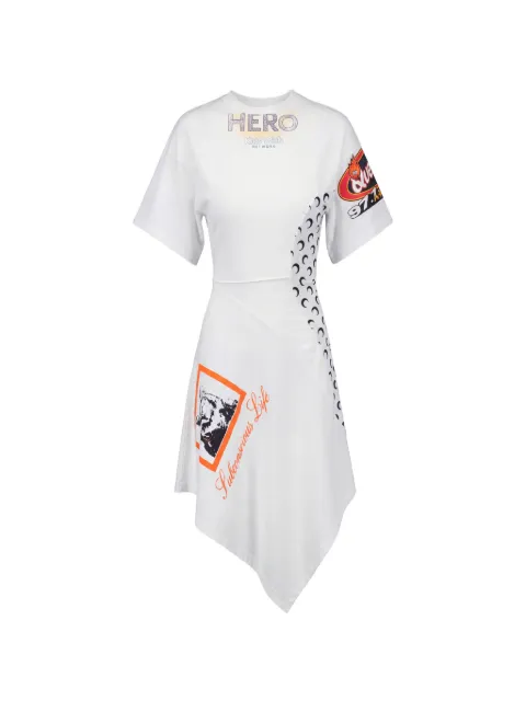 Marine Serre asymmetrical Regenerated jersey dress